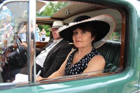 Participants of festival of retro-cars