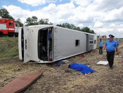 Overturned bus