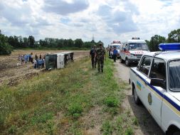 Overturned bus
