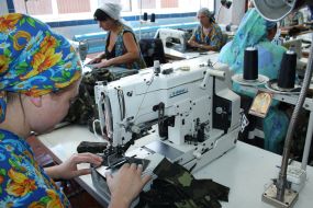 Convicts working on the sewing factory