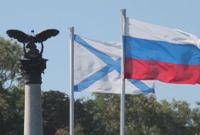 Flag of Russia and St. Andrew's flag