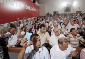 Delegates of 45th convention of Communist party of Ukraine 