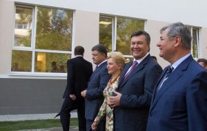 Petr Poroshenko, Raisa Bogatyryova, Viktor Yanukovich and Vladimir Yatsuba