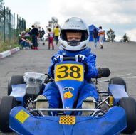 The young participant of carting races