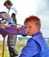 The young participant of carting races