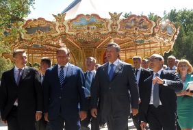 Mikhail Dobkin, Viktor Yanukovych and Gennady Kernes
