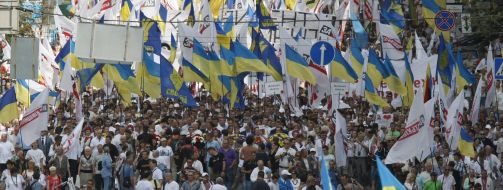 Festive procession of opposition's supporters