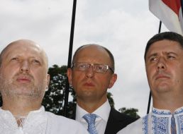 Aleksandr Turchinov, Arseniy Yatsenyuk and Vyacheslav Kirilenko