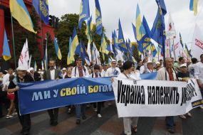 Festive procession of opposition's supporters