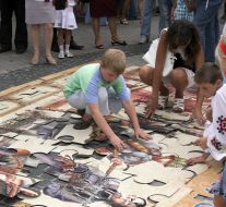 Pazl with representing the Ukrainian army of different times