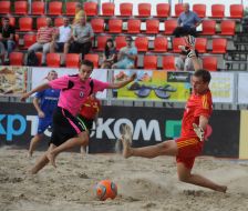 Participants of competitions on beach football 