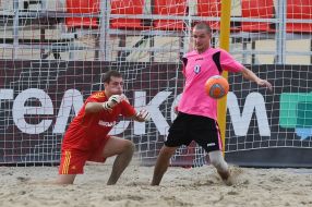 Participants of competitions on beach football 