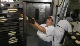 Workers at the plant