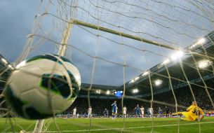 Goal in the gate of FC "Slovan" (Liberec, Czech Republic)