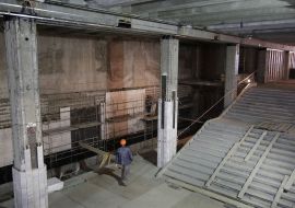 Construction of the metro station "Hippodrome"