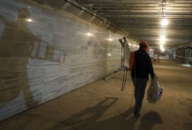 Construction of the metro station "Hippodrome"