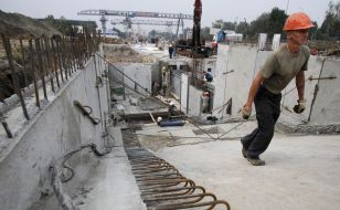 Construction of the metro station "Hippodrome"