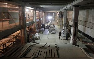 Construction of the metro station "Hippodrome"