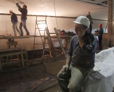 Construction of the metro station "Hippodrome"