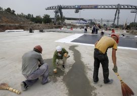 Construction of the metro station "Hippodrome"