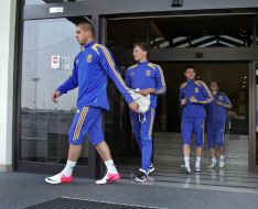 Yaroslav Rakitskiy, Andrei Pyatov, Yevhen Selin and Roman Zozulya