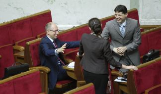 Arseniy Yatsenyuk and Lesya Orobets