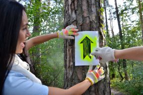 Участники открытия велосипедного маршрута