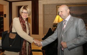 Aleksandr Turchinov and Helga Schmid