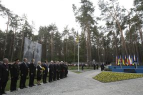 Participants of opening of Memorial of victims of totalitarianism