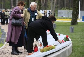 Participants of opening of Memorial of victims of totalitarianism
