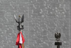 The tips of the flags
