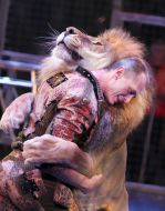 Aleksey Pinko with lion
