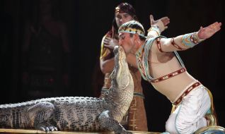 Yuriy Matvienko with Nile crocodile