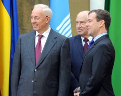 Nikolay Azarov Dmitriy Medvedev and Sergey Lebedev