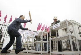 Participant of the action of protest