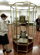 A visitor of the exhibition