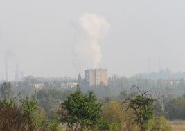 View on tightened smog Mariupol