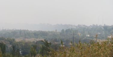 View on tightened smog Mariupol