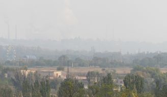 View on tightened smog Mariupol