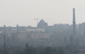 View on tightened smog Mariupol