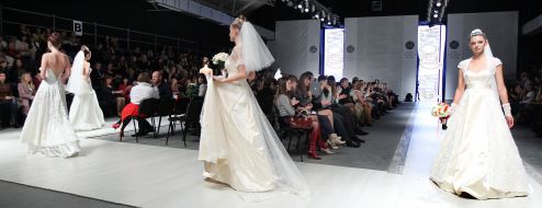 Models demonstrates clothes