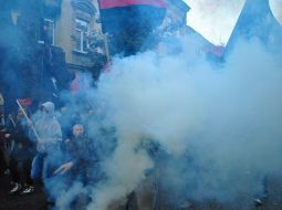 Participants of March of glory of the Ukrainian Insurgent Army