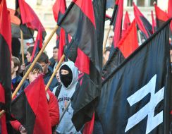 Participants of March of glory of the Ukrainian Insurgent Army