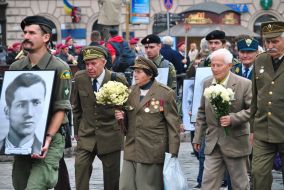 Participants of March of glory of the Ukrainian Insurgent Army