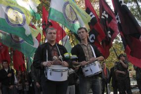 Participants of picketing of General Consulate of the Russian Federation