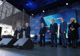 Nikolay Azarov, Gennadiy Kernes, Mikhail Dobkin and Taisiya Povaliy 