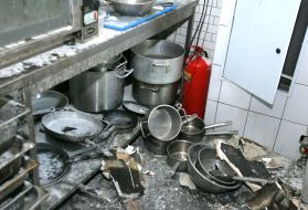 Burnt kitchen area