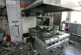 Burnt kitchen area