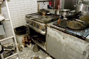 Burnt kitchen area