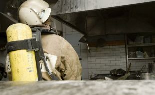 Burnt kitchen area